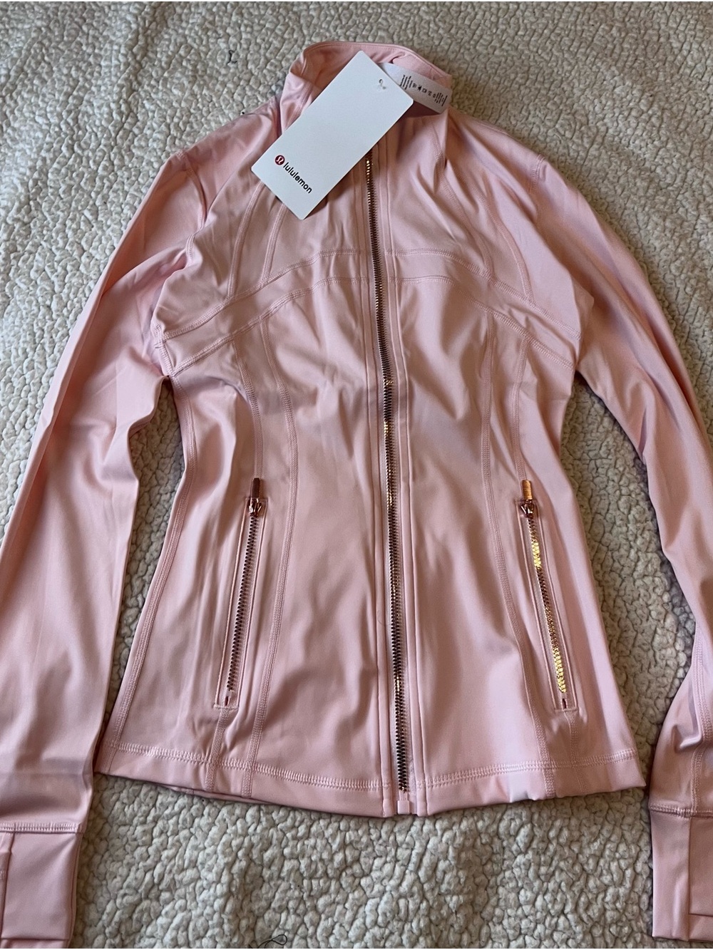 Lululemon Define Jacket Light Pink With Rose Gold Zipper